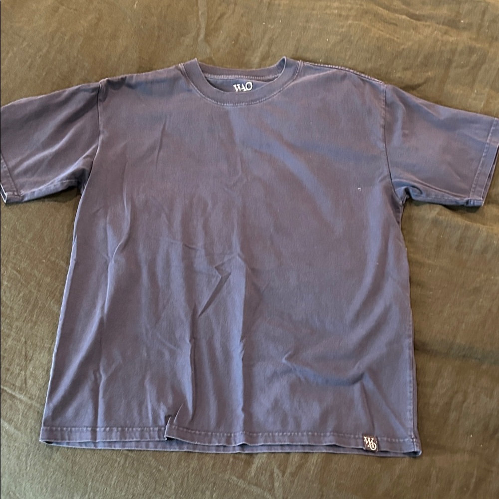 Navy Short Sleeve Crewneck Tee by WAO